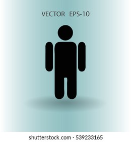 Flat icon of businessman. vector illustration