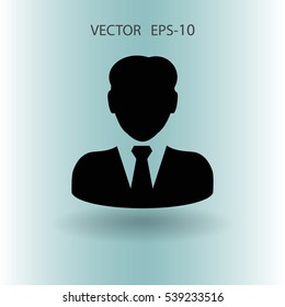 Flat Icon of Business Man. Vektorgrafik