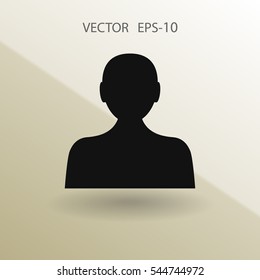 Flat icon of businessman. vector illustration