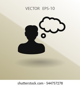 Icono plano del hombre de negocios. ilustración vectorial
