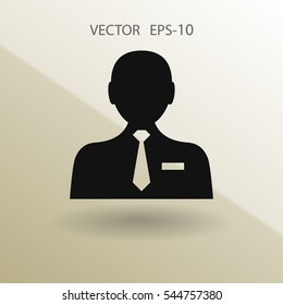 Icono plano del hombre de negocios. ilustración vectorial