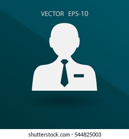 Icono plano del hombre de negocios. ilustración vectorial