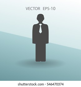 Icono plano del hombre de negocios. ilustración vectorial