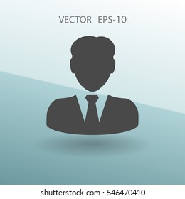 Flat icon of businessman. vector illustration