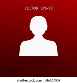 Flat icon of businessman. vector illustration