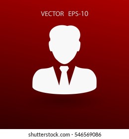 Icono plano del hombre de negocios. ilustración vectorial