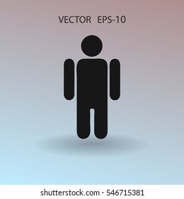 Flat icon of businessman. vector illustration