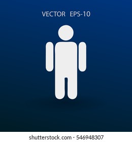 Icono plano del hombre de negocios. ilustración vectorial