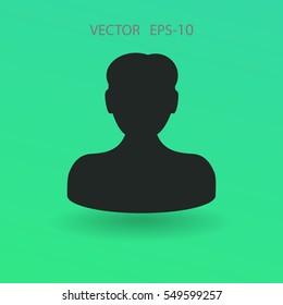 Flat Icon of Business Man. Vektorgrafik
