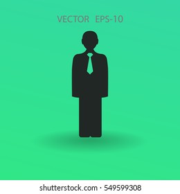 Flat icon of businessman. vector illustration