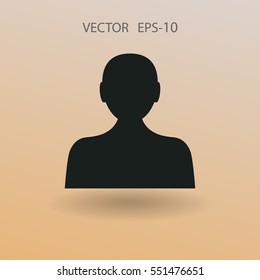 Flat icon of businessman. vector illustration