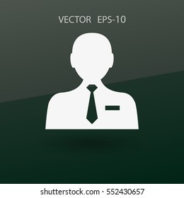 Icono plano del hombre de negocios. ilustración vectorial