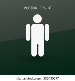 Flat icon of businessman. vector illustration