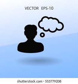 Icono plano del hombre de negocios. ilustración vectorial