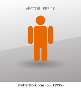 Flat icon of businessman. vector illustration