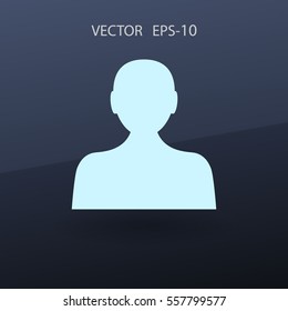 Flat icon of businessman. vector illustration