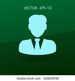 Flat icon of businessman. vector illustration