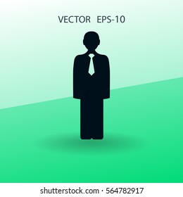 Flat icon of businessman. vector illustration