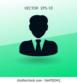 Flat icon of businessman. vector illustration
