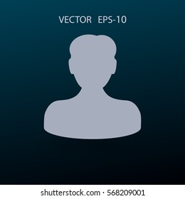 Flat Icon of Business Man. Vektorgrafik