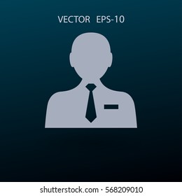 Flat icon of businessman. vector illustration