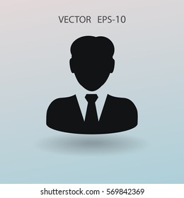 Icono plano del hombre de negocios. ilustración vectorial