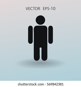 Flat icon of businessman. vector illustration