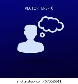 Flat icon of businessman. vector illustration