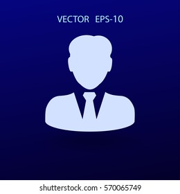 Icono plano del hombre de negocios. ilustración vectorial