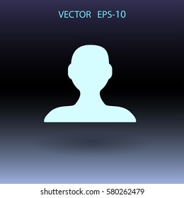 Flat icon of businessman. vector illustration