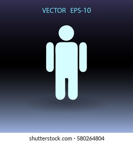 Icono plano del hombre de negocios. ilustración vectorial