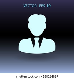 Flat icon of businessman. vector illustration