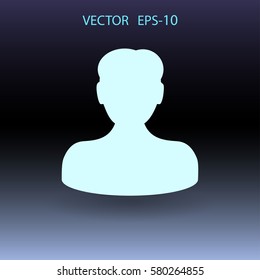 Flat Icon of Business Man. Vektorgrafik