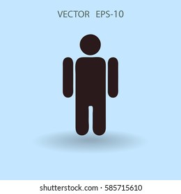 Icono plano del hombre de negocios. ilustración vectorial