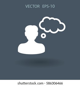 Flat icon of businessman. vector illustration