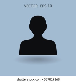 Flat icon of businessman. vector illustration
