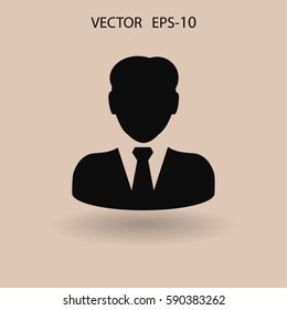 Icono plano del hombre de negocios. ilustración vectorial