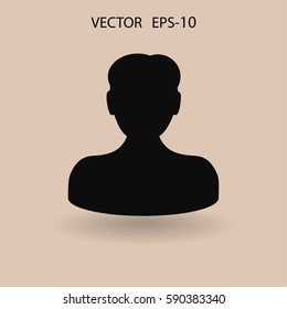 Icono plano del hombre de negocios. ilustración vectorial