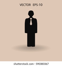 Icono plano del hombre de negocios. ilustración vectorial