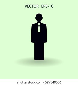 Icono plano del hombre de negocios. ilustración vectorial