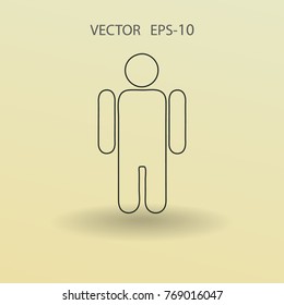 Flat icon of businessman. vector illustration