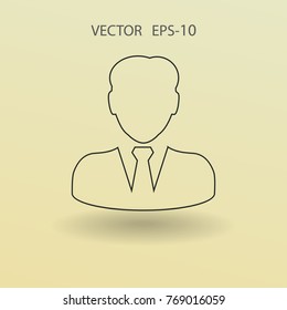 Flat Icon of Business Man. Vektorgrafik