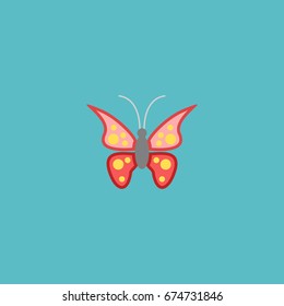 Flat Icon Butterfly Element. Vector Illustration Of Flat Icon Beauty Insect Isolated On Clean Background. Can Be Used As Monarch And Moth Symbols.