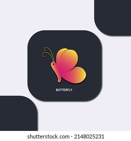 flat icon butterfly vector design illustation