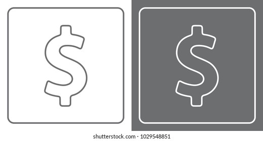Flat Icon Button - Dollar