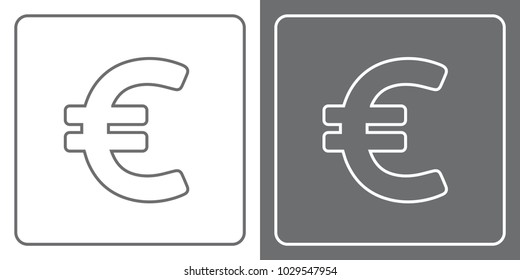 Flat Icon Button - Euro