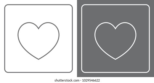 Flat Icon Button - Heart