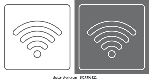 Flat Icon Button - Wifi