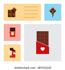 Flat Icon Cacao Set Of Shaped Box, Delicious, Cocoa And Other Vector Objects. Also Includes Bitter, Shaped, Box Elements.