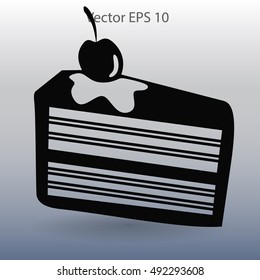 Flat icon cake icon